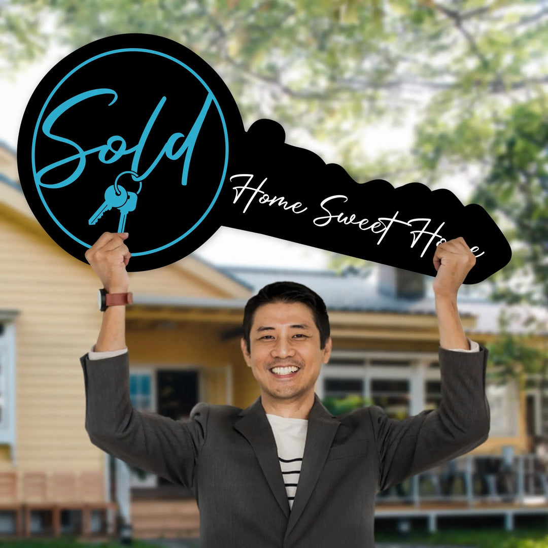 Home Sweet Home Realtor Key Sign iCustomLabel