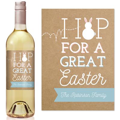 Hop Easter Bunny Wine Label