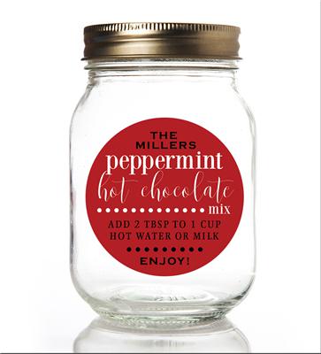 Hot Chocolate Peppermint Canning Labels