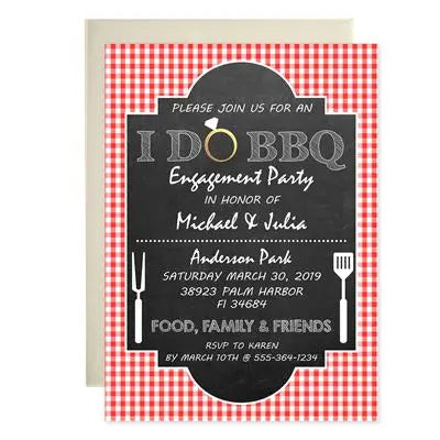 I Do BBQ Engagement Invitations