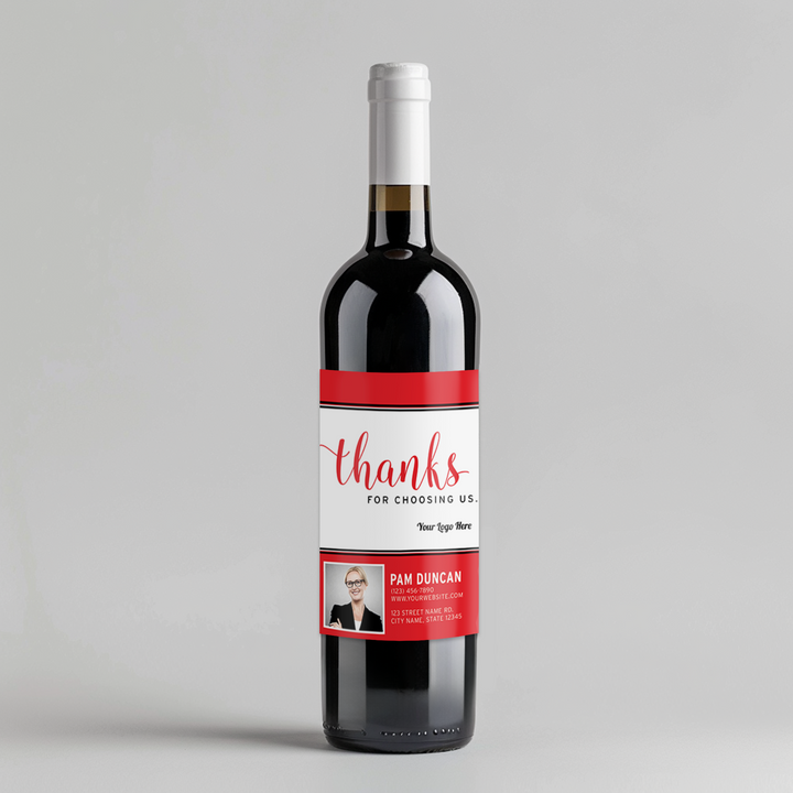 Insurance Thank You Wine Label