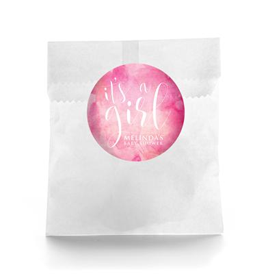 It's A Girl Baby Shower Favor Labels
