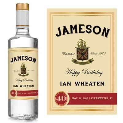 Jameson Birthday Liquor Label