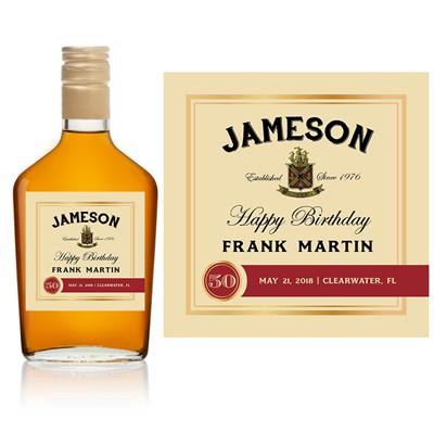 Jameson Birthday Small Liquor Label
