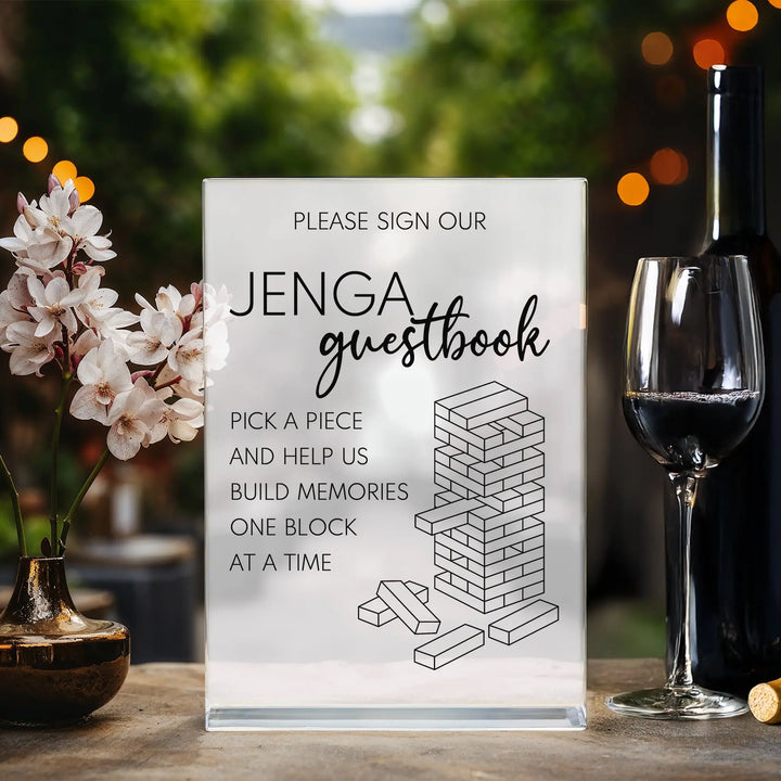 Jenga Guestbook Wedding Table Sign iCustomLabel