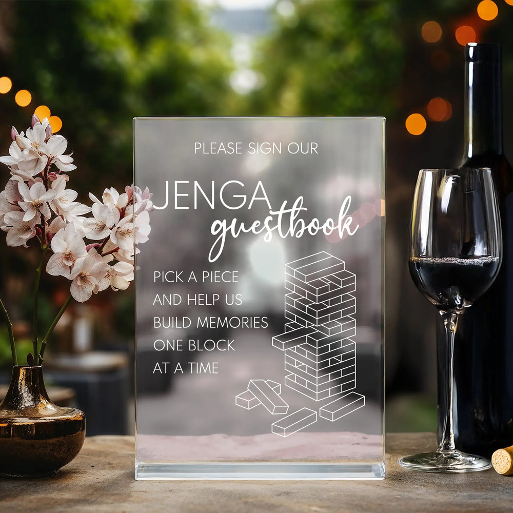 Jenga Guestbook Wedding Table Sign iCustomLabel