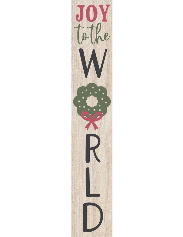 Joy To The World Christmas Porch Leaner Welcome Sign