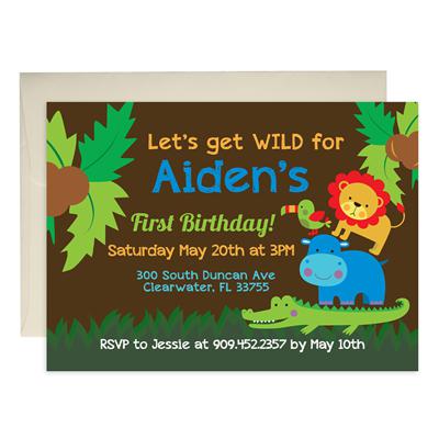 Jungle Boy Birthday Invitations
