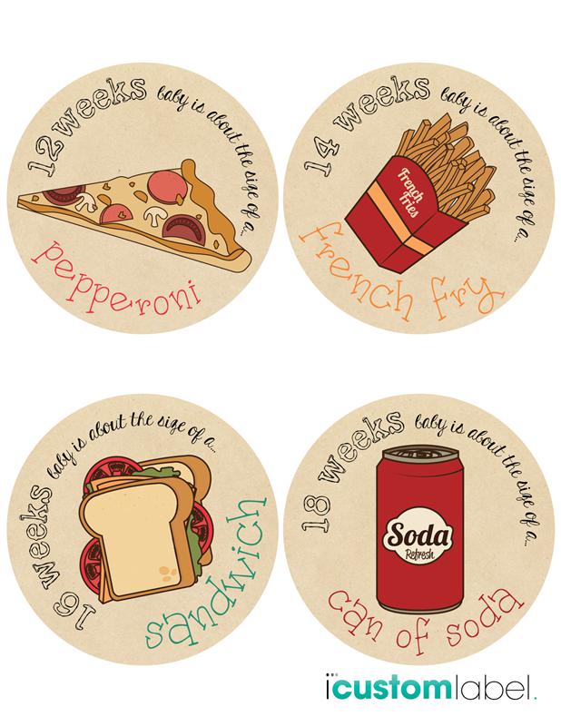 Junk Food Paper Pregnancy Stickers