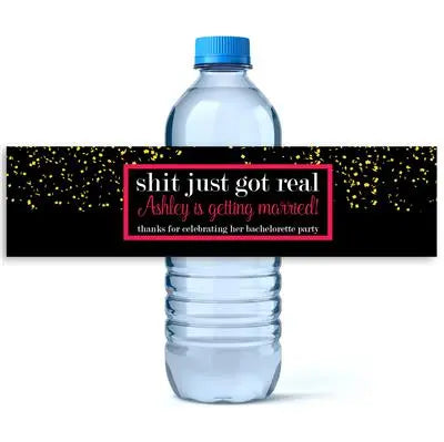 Just Got Real Bachelorette Water Bottle Labels