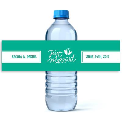 Just Married Water Bottle Labels