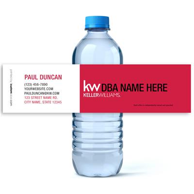 Keller Williams Red Box Water Bottle Labels