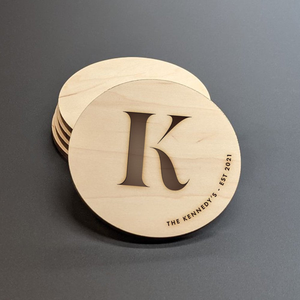 Kinlock Monogram Wood Coasters