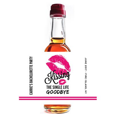 Kissing Single Life Bachelorette Mini Liquor Label