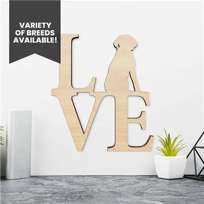 Labrador Dog Wood Love Sign