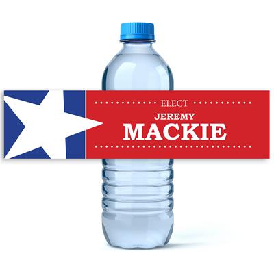 Large Star Political Water Bottle Labels
