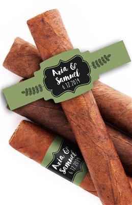 Leaves Frame Wedding Cigar Bands