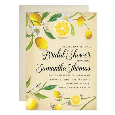 Lemon Bridal Shower Invitations