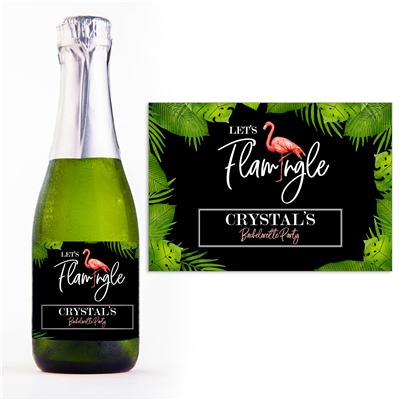 Let's Flamingle Mini Champagne Split Label