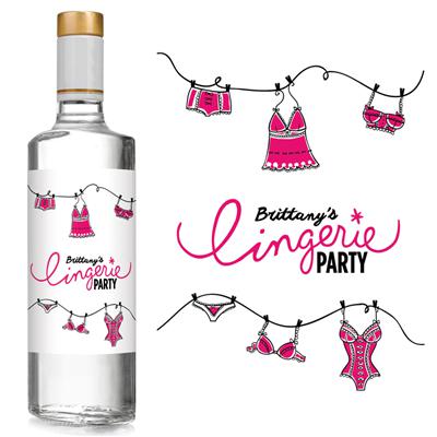 Lingerie Party Bachelorette Liquor Label