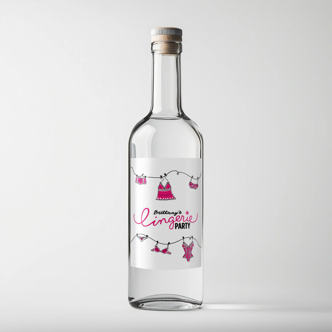 Lingerie Party Bachelorette Liquor Label iCustomLabel