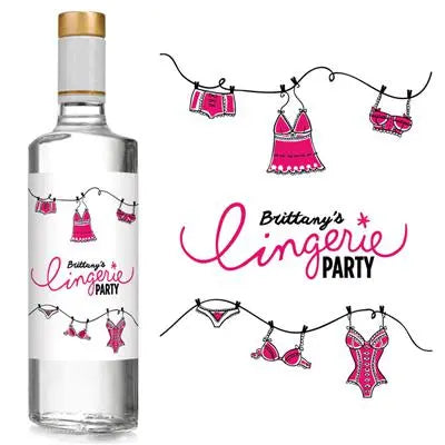 Lingerie Party Bachelorette Liquor Label