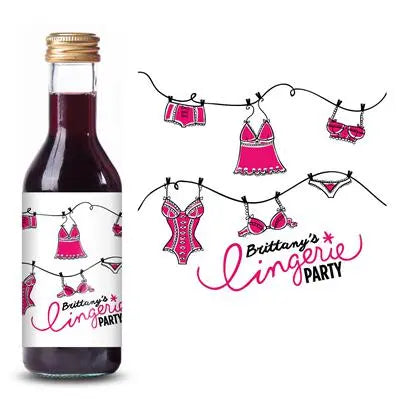 Lingerie Party Bachelorette Mini Wine Label