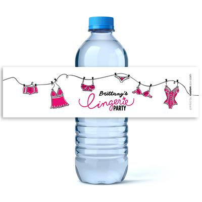 Lingerie Party Bachelorette Water Bottle Labels