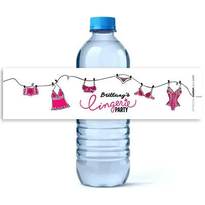 Lingerie Party Bachelorette Water Bottle Labels