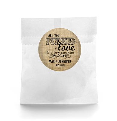 Love Cookies Wedding Favor Labels