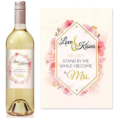 Love Kisses Bridesmaid Wine Label