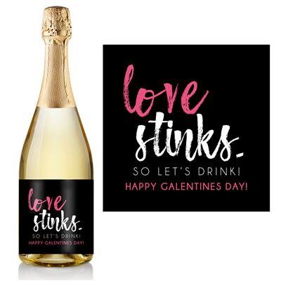 Love Stinks Galentines Champagne Label