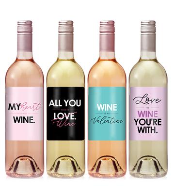 Love Valentine Wine Label Set