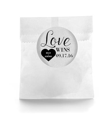 Love Wins Wedding Favor Labels