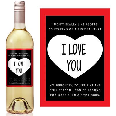 Love You Anniversary Wine Label