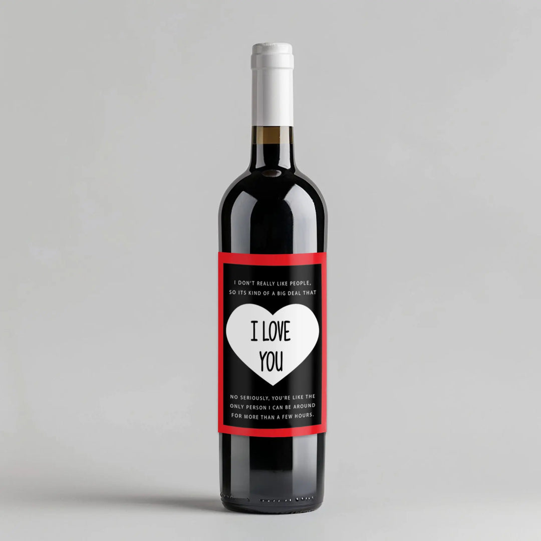 Love You Anniversary Wine Label iCustomLabel