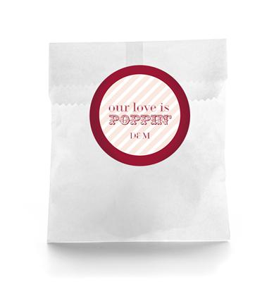 Love is Poppin Wedding Favor Labels