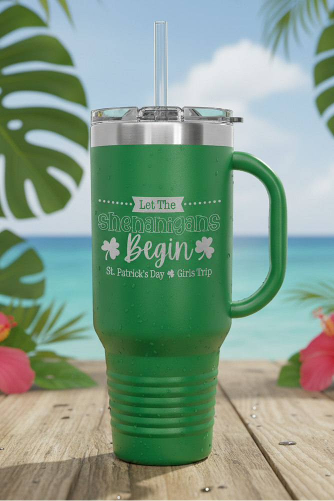 40 oz. Polar Camel High-Endurance Travel Mug with Handle, Snap Lid & Straw- Insulated Powder Coated Tumbler