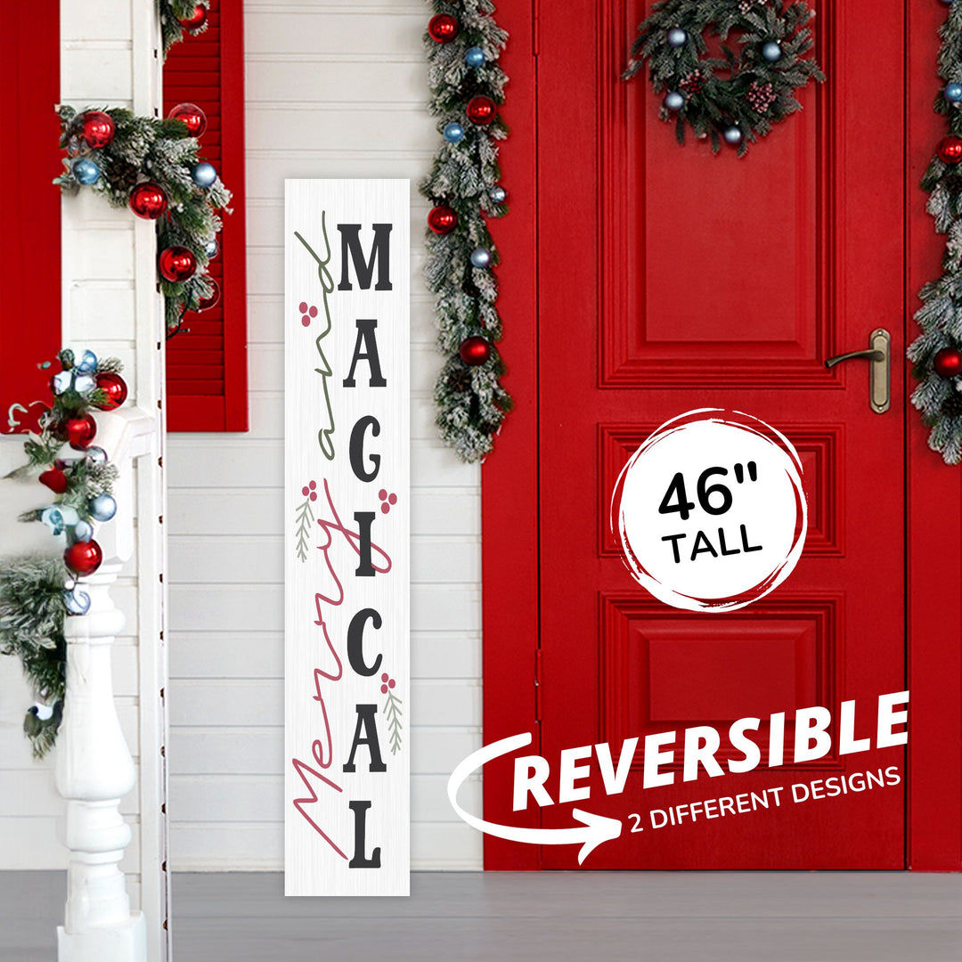 Magical Christmas Porch Leaner Welcome Sign