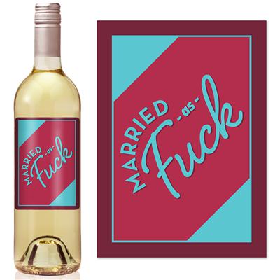 Married AF Retro Wine Label