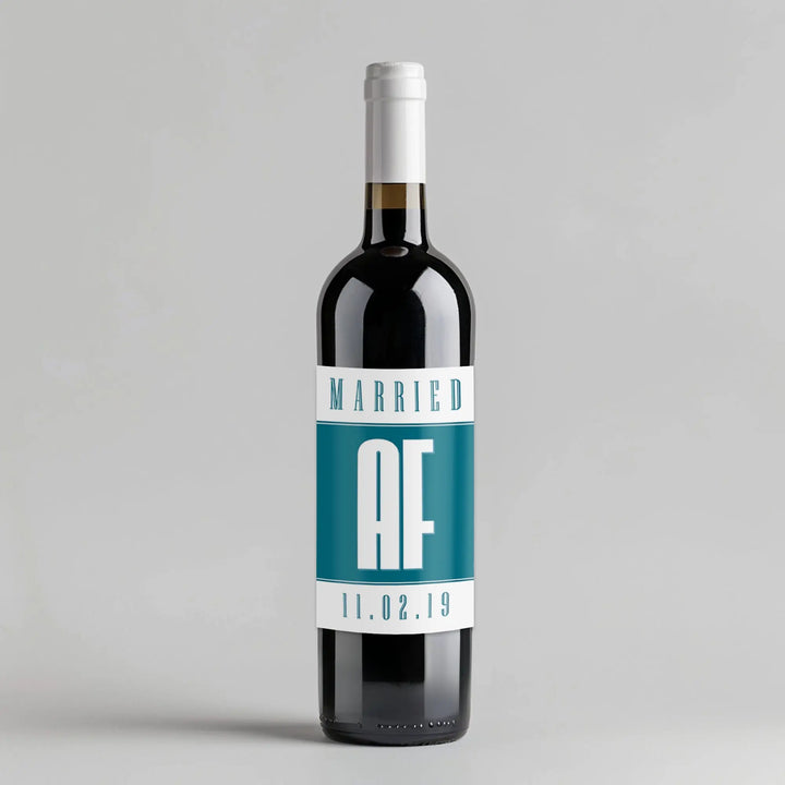 Married AF Wine Label iCustomLabel