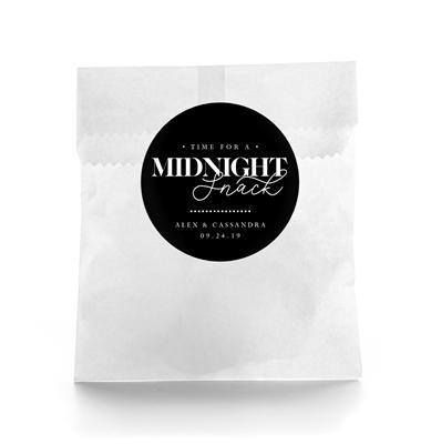 Midnight Snack Wedding Favor Labels