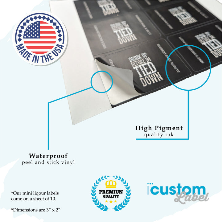 Rustic Wood Mini Champagne Split Label