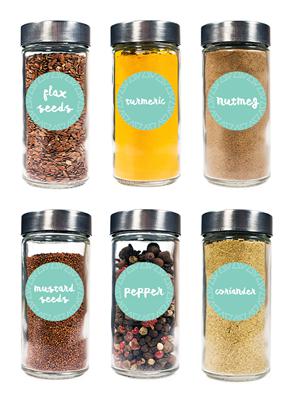 Mint Hand Letter Spice Labels