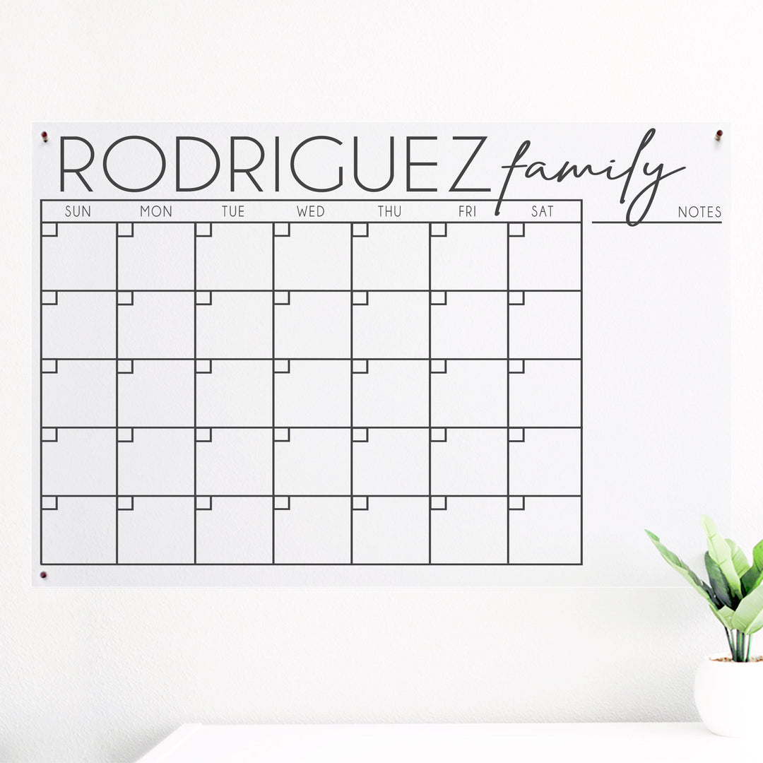 Modern Family Acrylic Wall Calendar