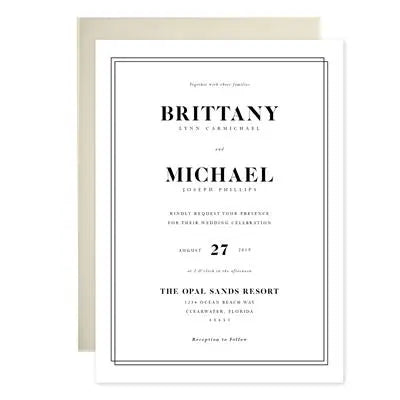 Modern Traditional Wedding Invitations