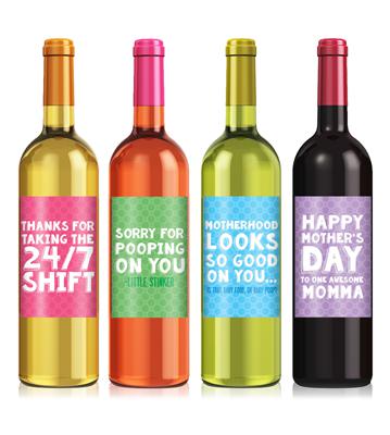 Moms Baby Wine Label Set