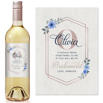 Monogram Bridesmaid Wine Label