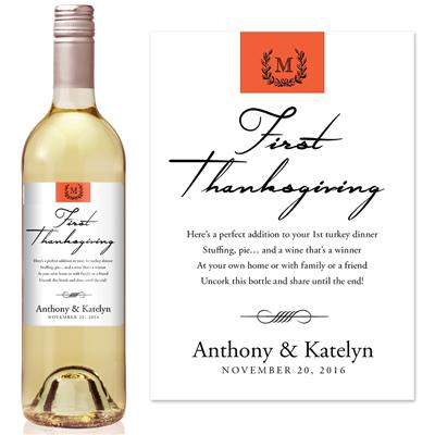 Monogram Thanksgiving Milestone Wine Label