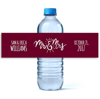 Mr Mrs Water Bottle Labels